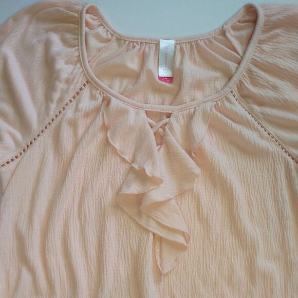 No Boundaries Pink Long Sleeve Blouse Junior Size Large - Picture 2 of 3
